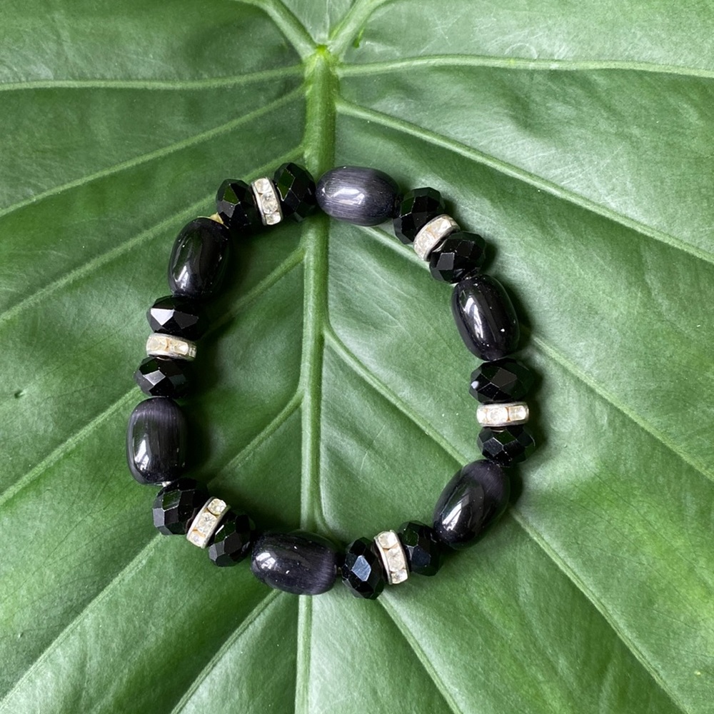 Black Beaded Bracelet